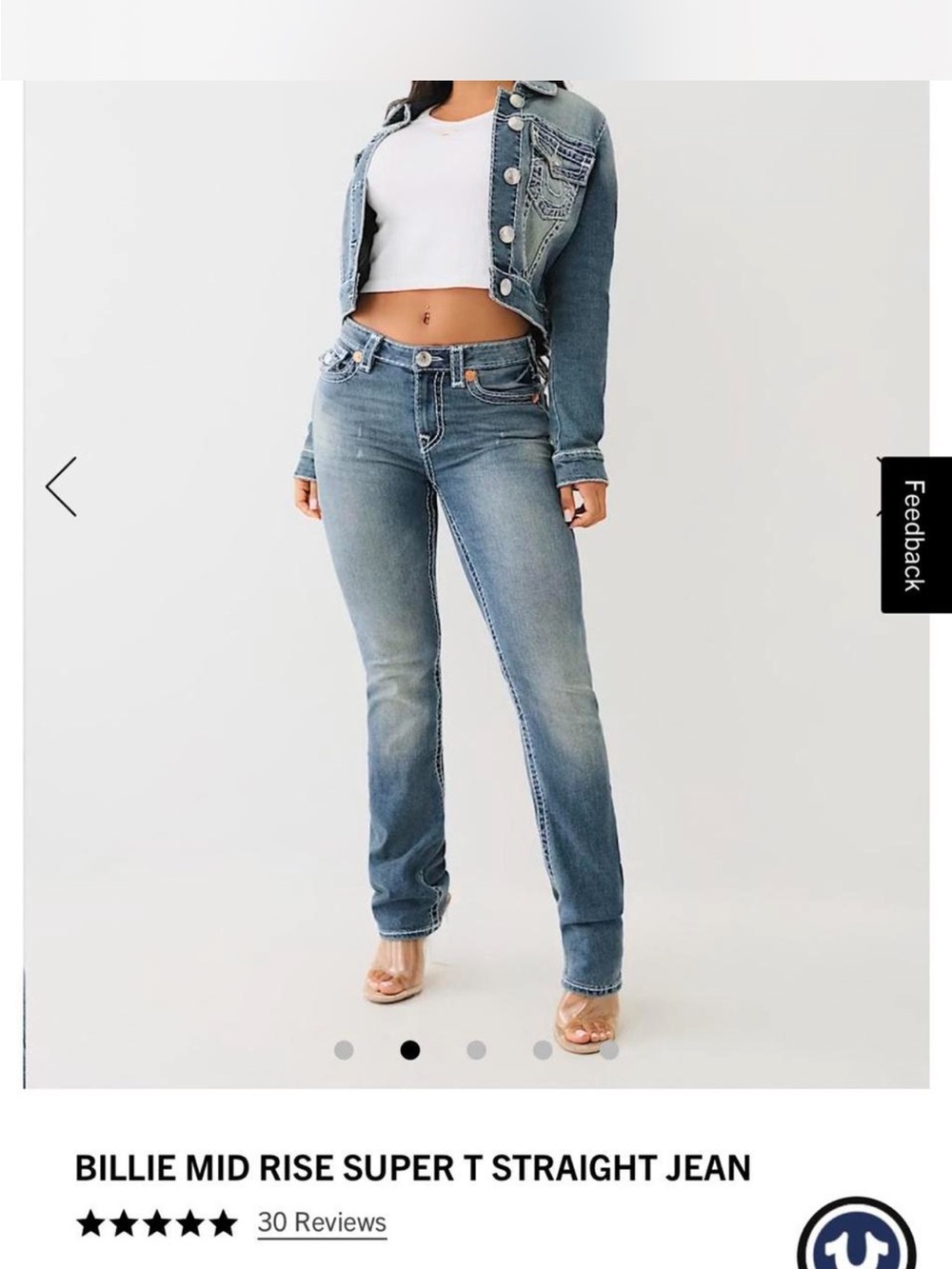Billie Mid-Rise Straight Jeans in Light Blue